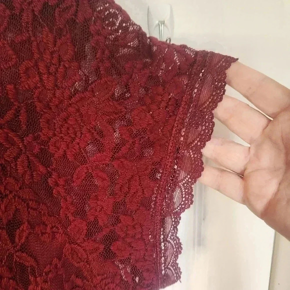 Maurices  Womens Plus Size in Red Zinfandel Double Lined Lace Dress Size XXL - Picture 11 of 15